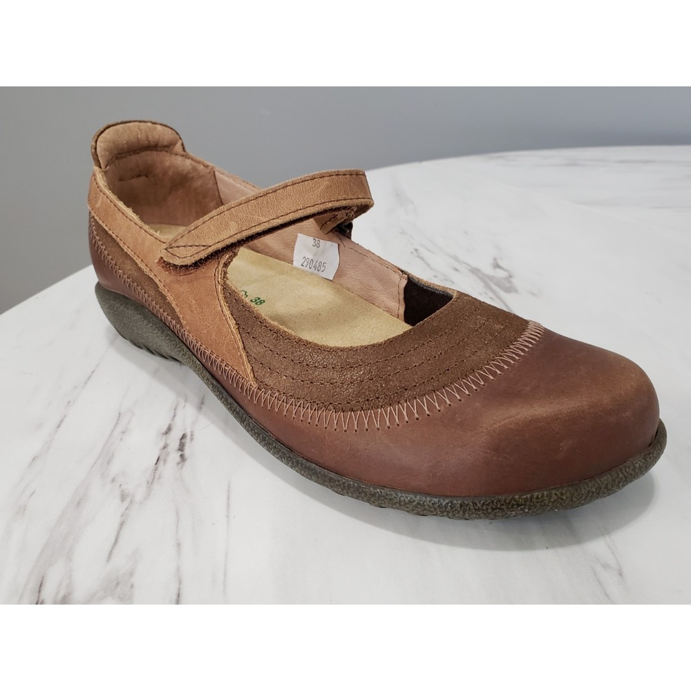 NEW NO BOX SIZE 38 / US 7 NAOT FOOTWEAR Kirei 11042 MARY JANE BROWN LEATHER SHOE